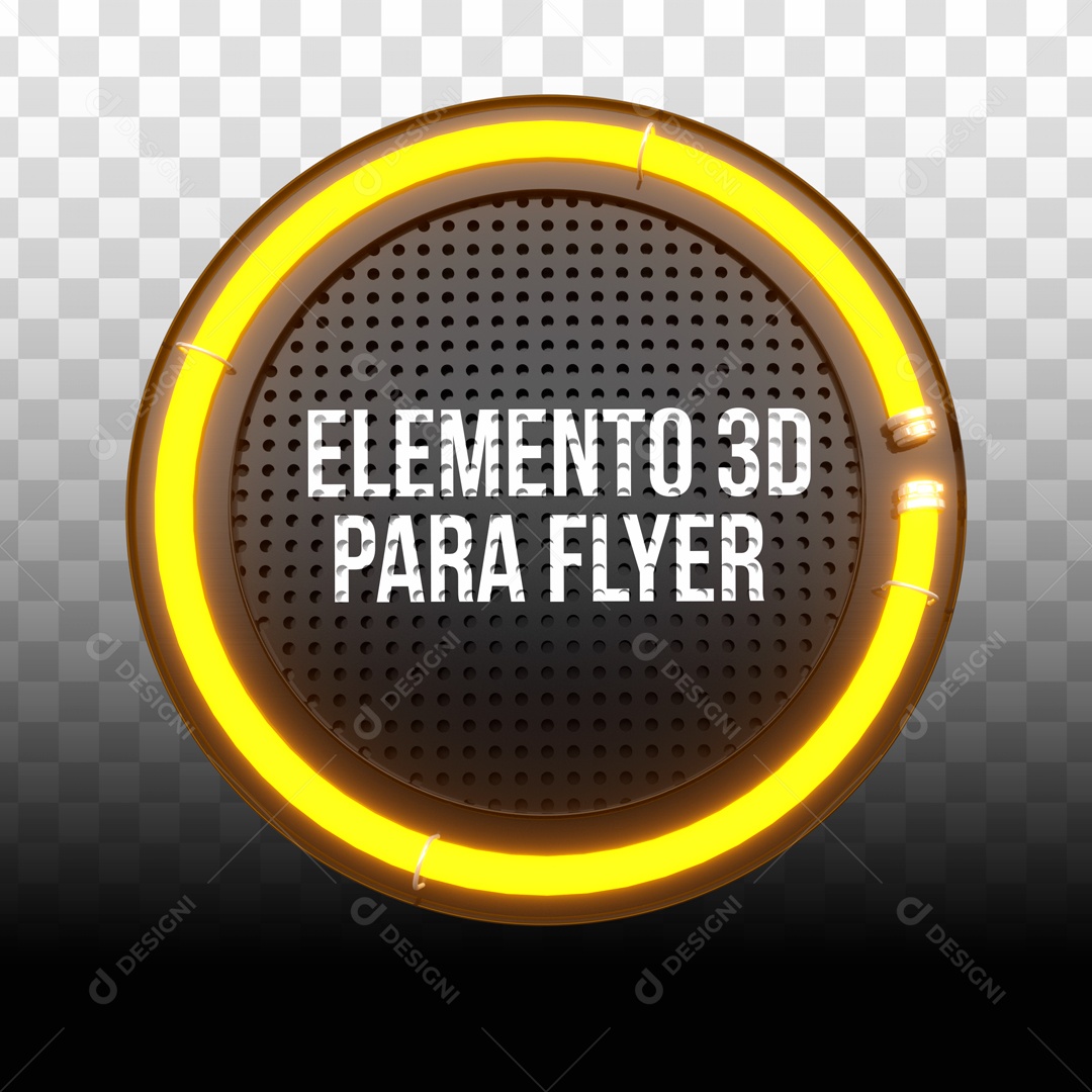 Placa Neon Circular Elemento 3D Para Composição de Texto PSD