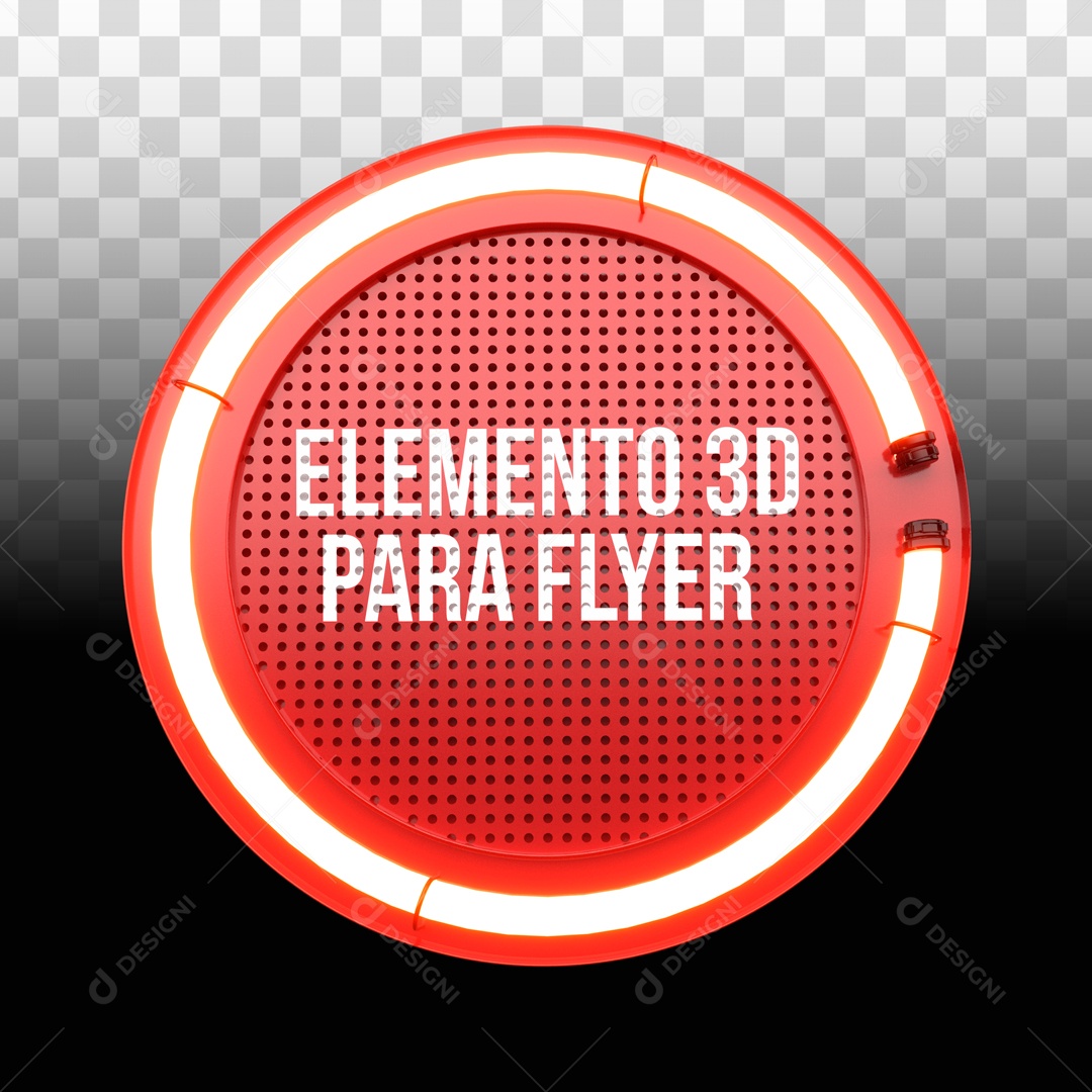 Placa Neon Circular Elemento 3D Para Composição de Texto PSD