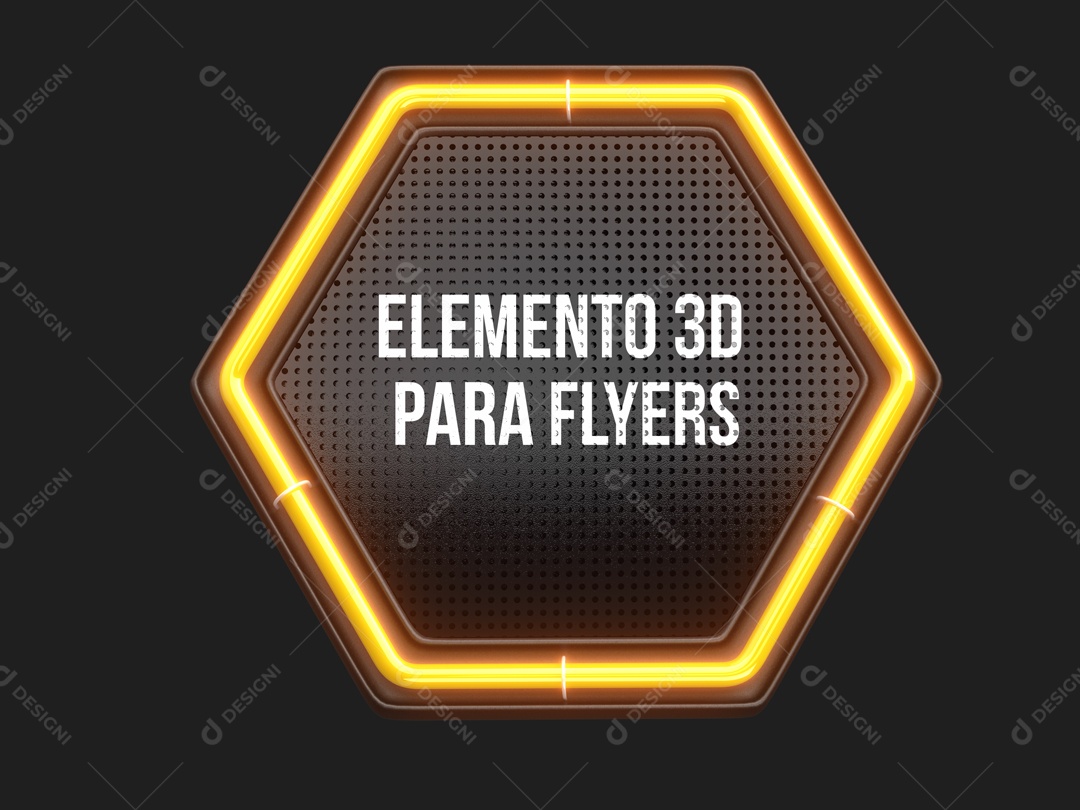 Placa Neon Elemento 3D Para Composição de Texto PSD