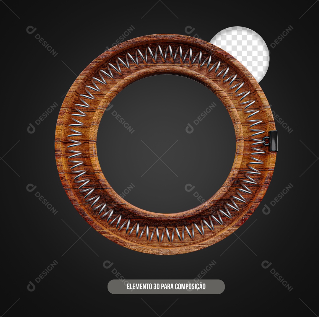 Wood Circle With Resistance Element 3D