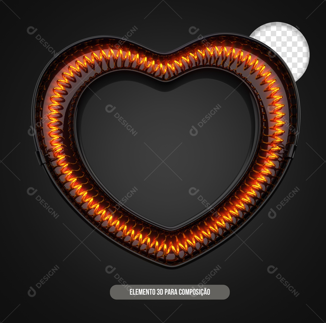 Metal Heart With Resistance Element 3D