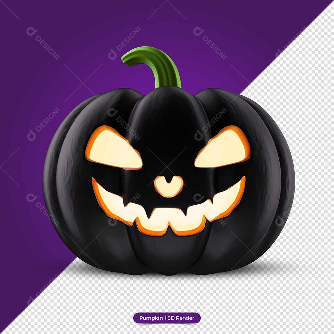 Abóbora De Halloween Com Cara Assustadora 3d Render Imagem