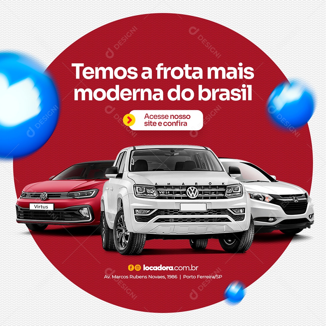 Temos a Frota Mais Moderna do Brasil Locadora de Carros Social Media PSD Editável