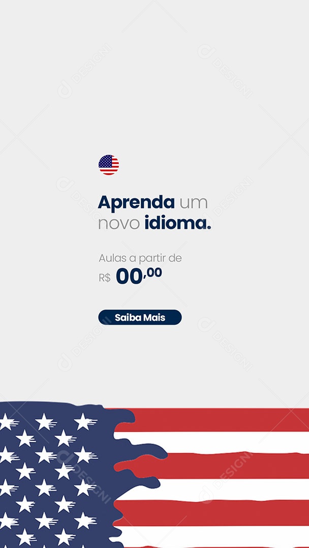 Aprenda um Novo Idioma Story Social Media PSD Editável