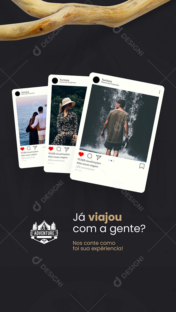 Agência de Viagens e Turismo Já Viajou com a Gente? Story Social Media PSD Editável