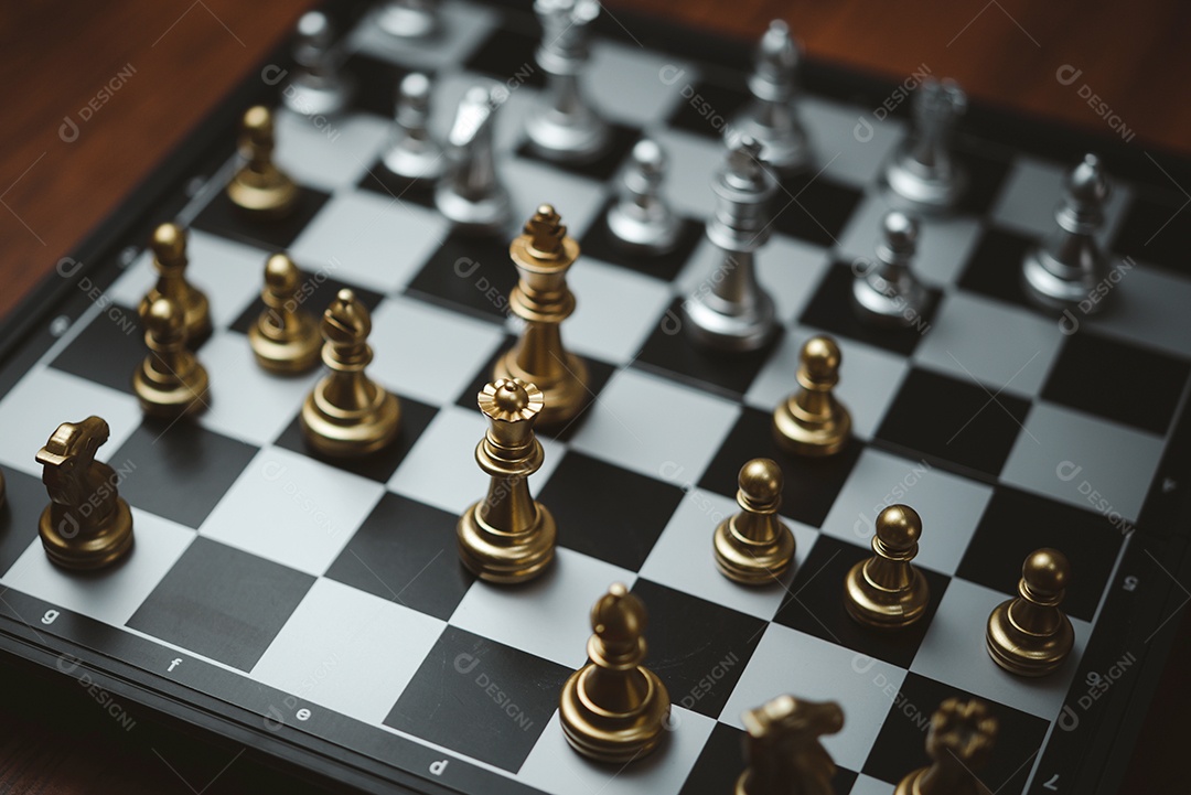 Jogo de tabuleiro de xadrez para competição e estratégia