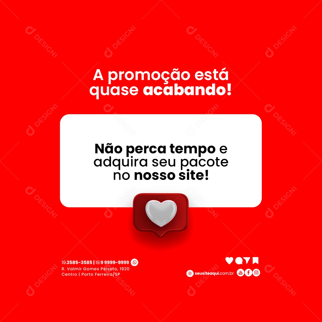 A Promoção Está Quase Acabando Não Perca Tempo Agência de Viagens Social Media PSD Editável