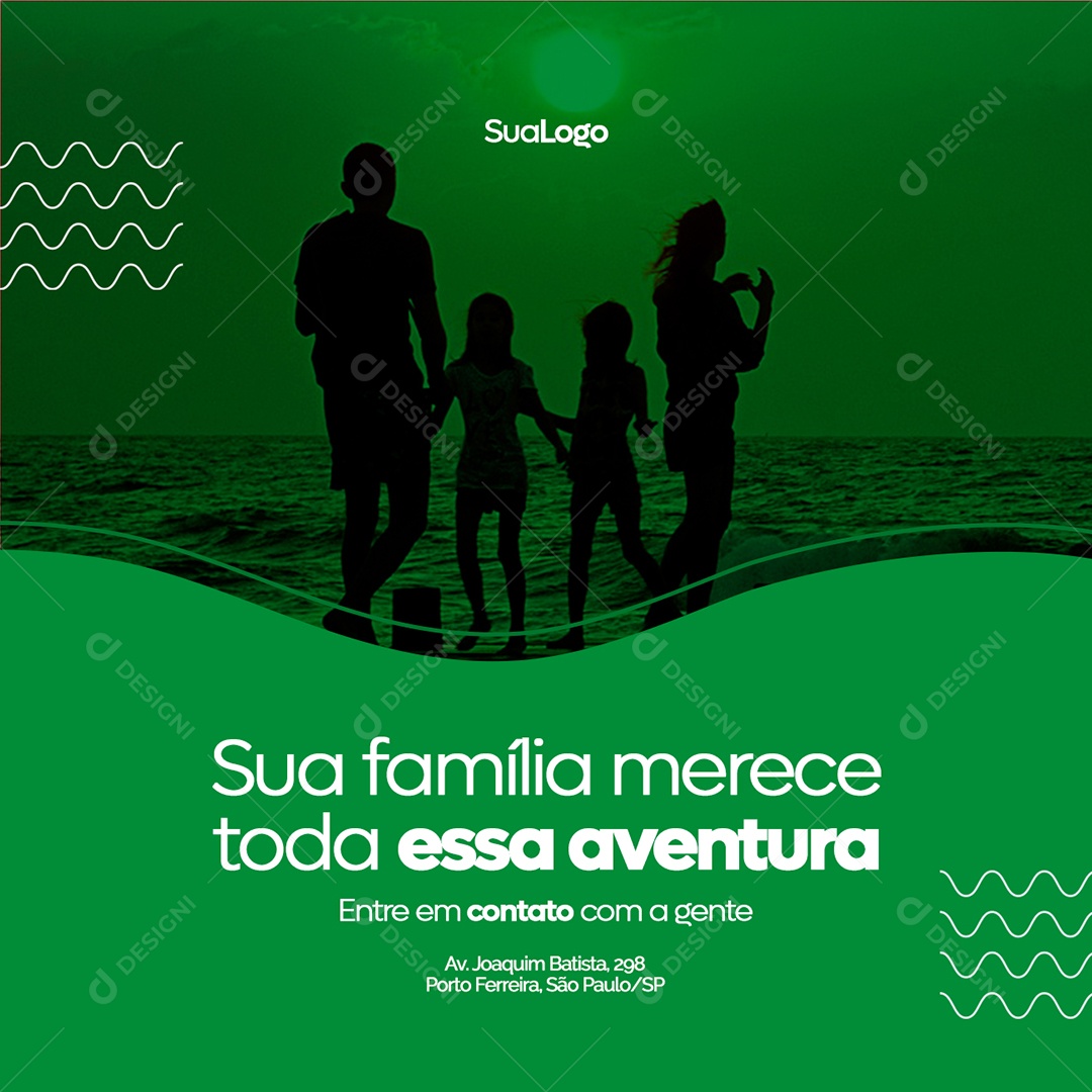 Sua Família Merece Toda Essa Aventura Resort Social Media PSD Editável