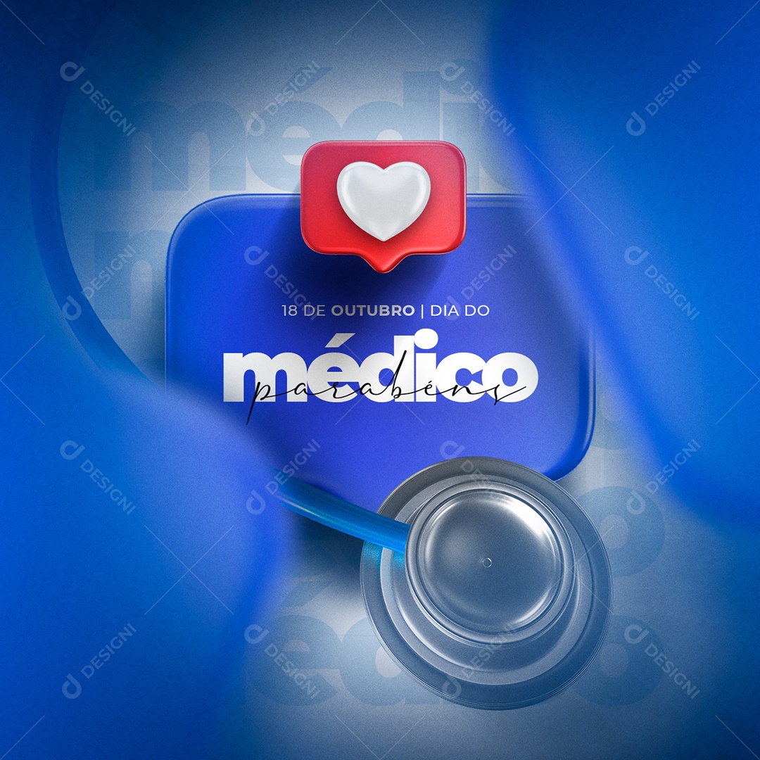 Parabéns Dia do Médico 18 de Outubro Social Media PSD Editável