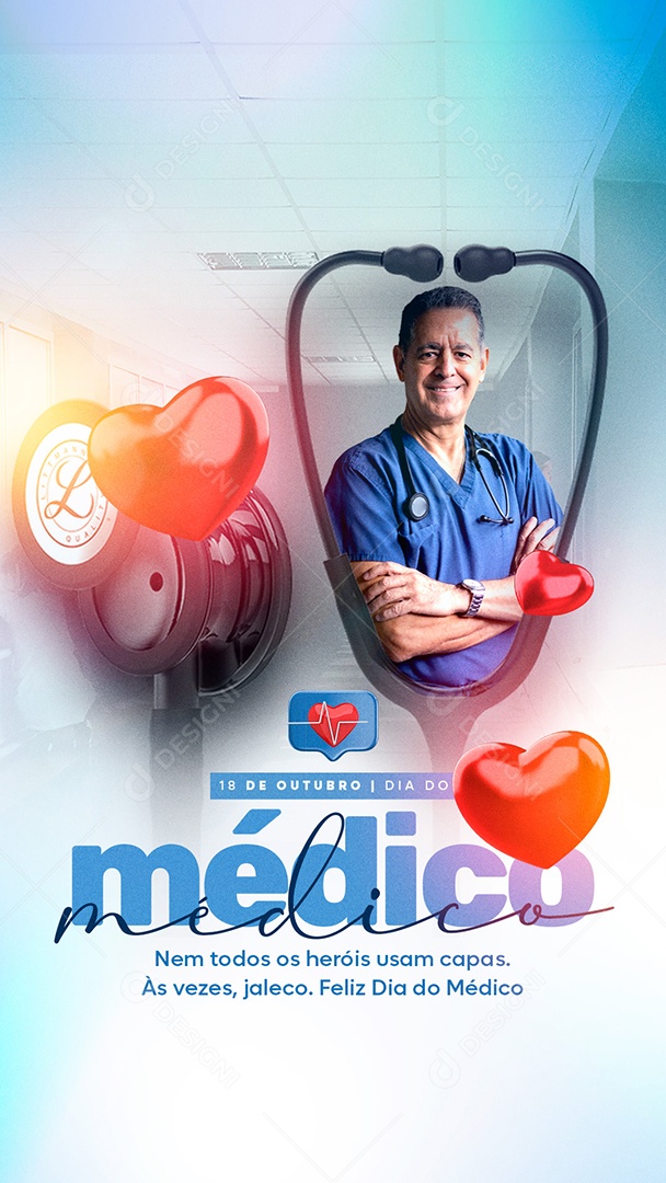 Story Nem Todos os Heróis Usam Capas Dia do Médico do Trabalho Social Media PSD Editável