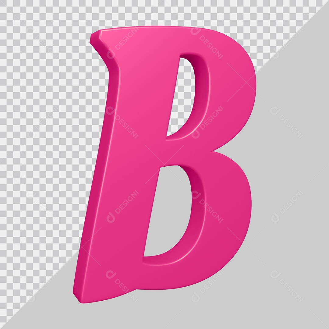 Elemento 3D Para Composição Letra B Rosa PSD [download] - Designi