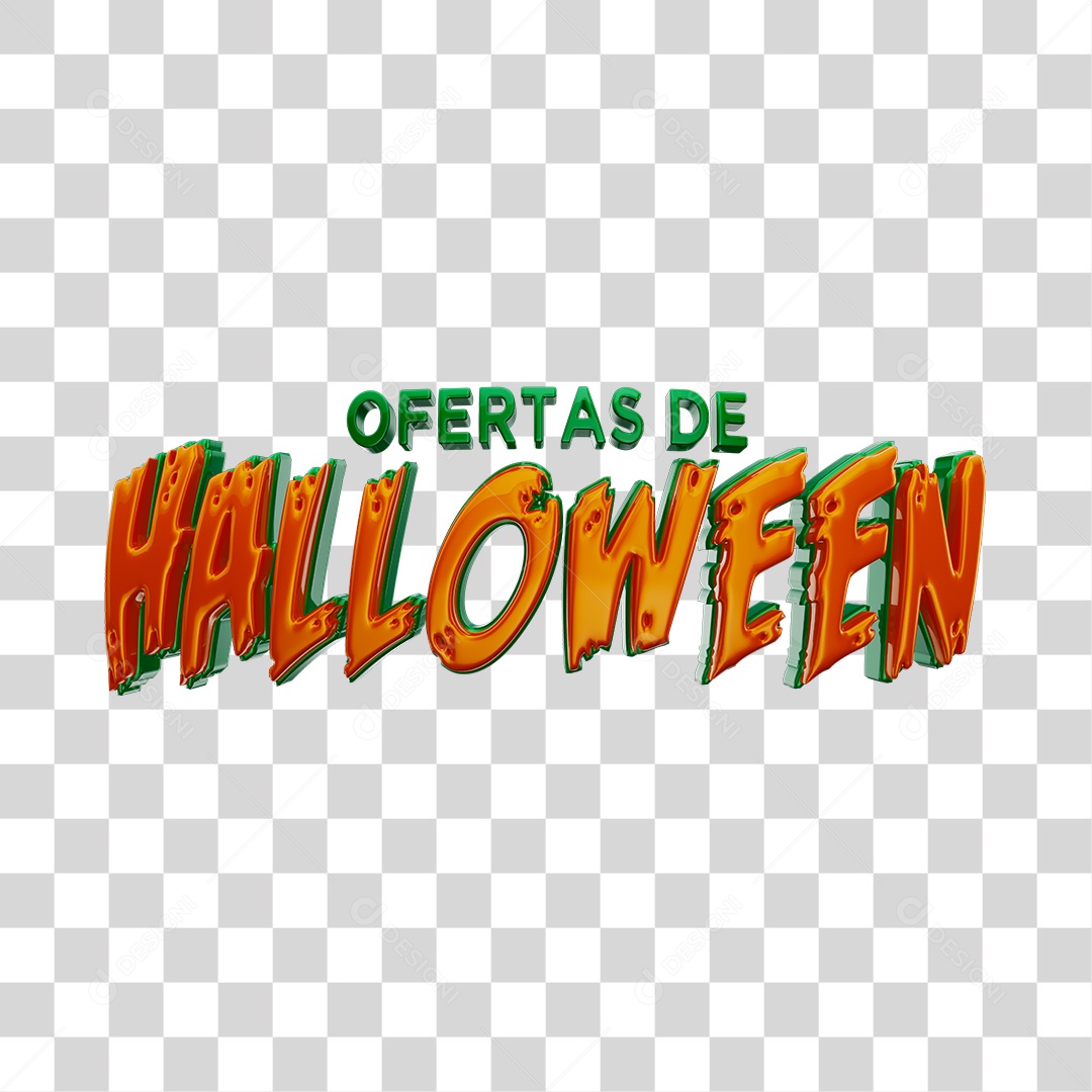 Texto 3D Ofertas de Halloween Para Composição PNG