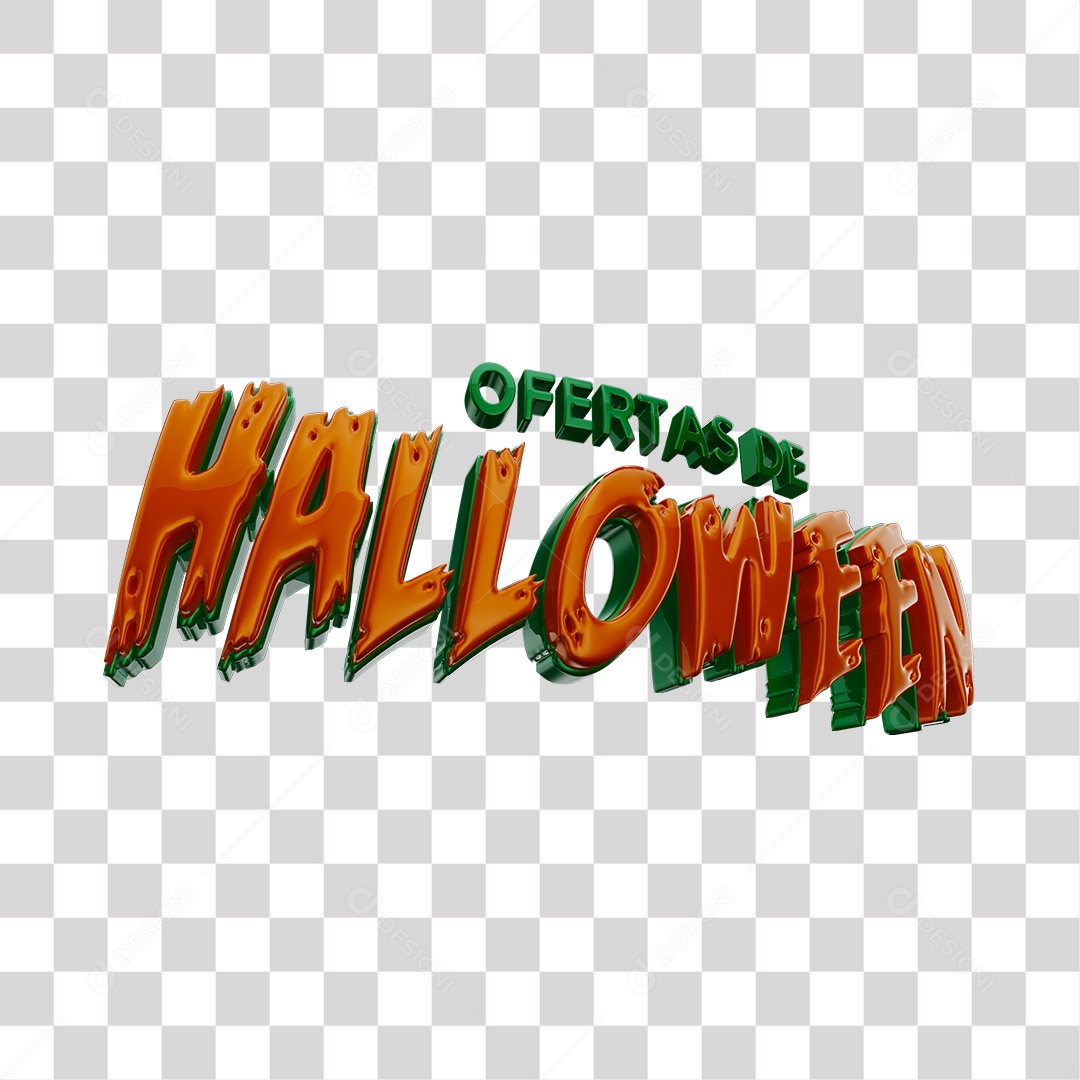 Texto 3D Ofertas de Halloween Para Composição PNG