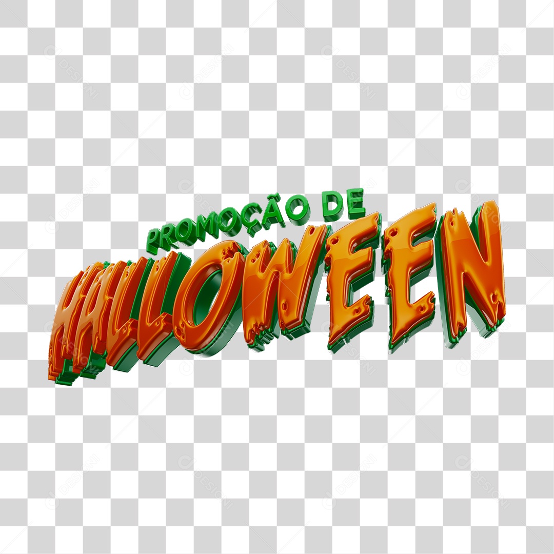 Texto 3D Promoção de Halloween Para Composição PNG