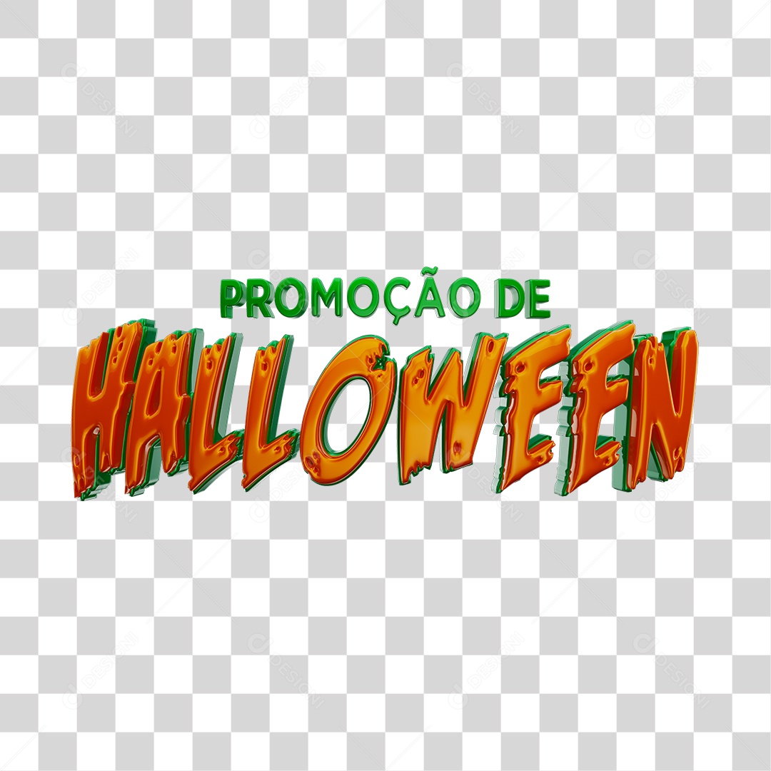 Texto 3D Promoção de Halloween Para Composição PNG