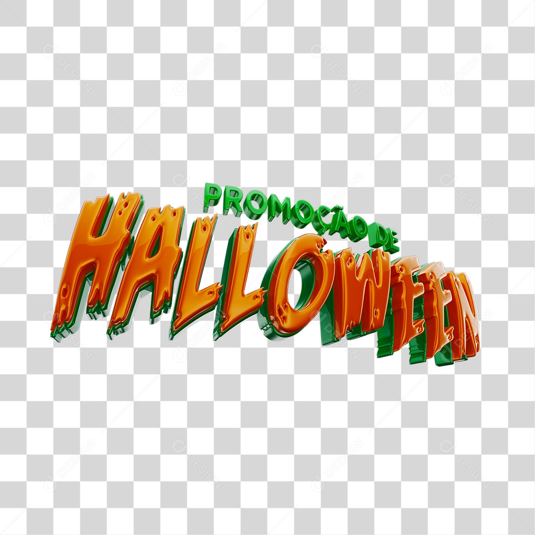 Texto 3D Promoção de Halloween Para Composição PNG