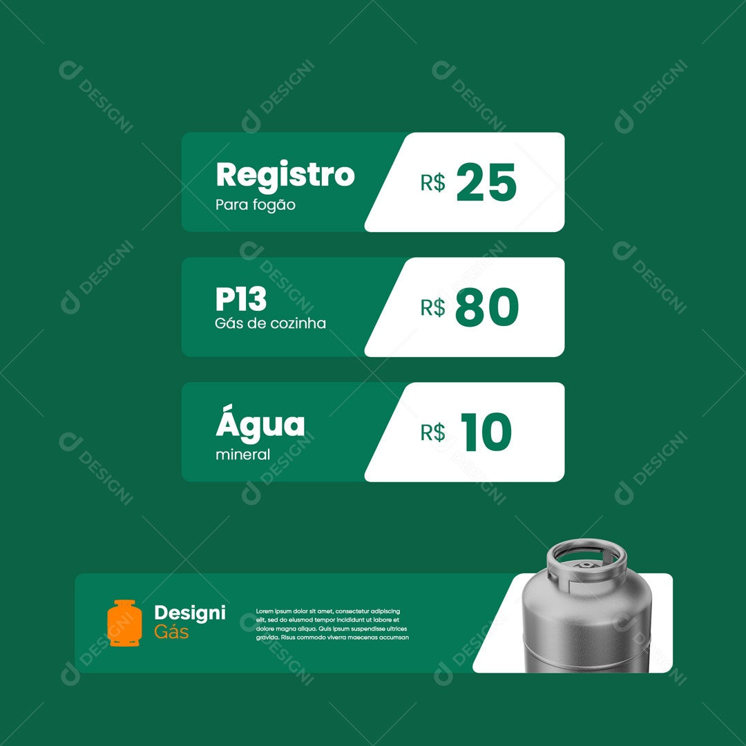 Social Media Distribuidora de Gás de Cozinha PSD Editável