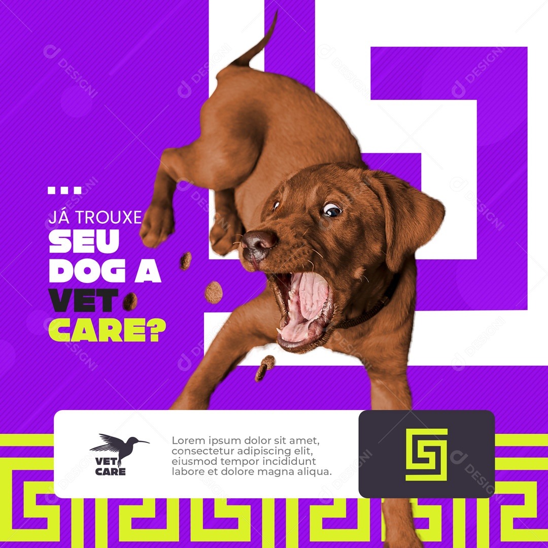 Clínica Veterinária e Pet Shop Já Trouxe seu Dog? Social Media PSD Editável