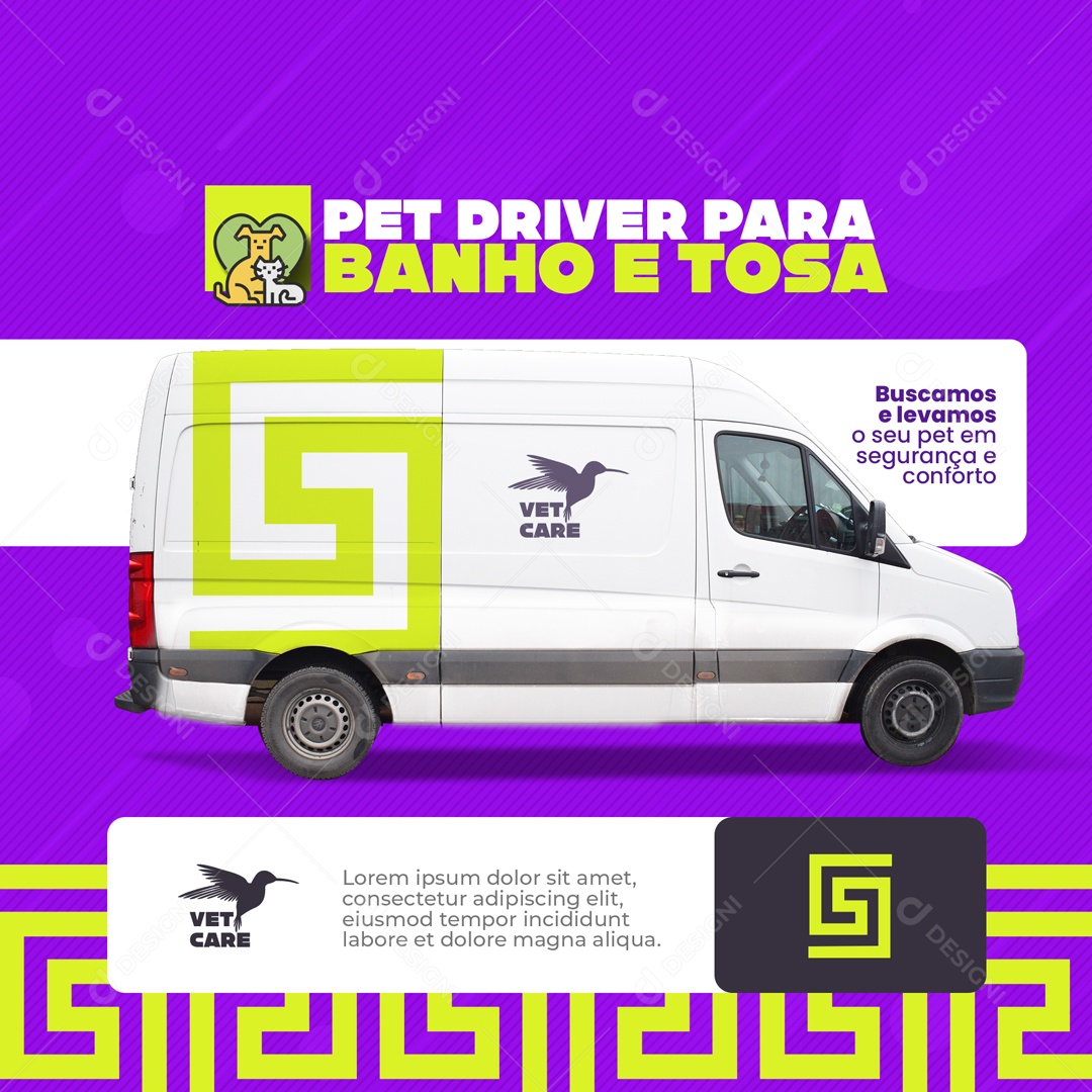 Pet Drive para Banho e Tosa Pet Shop Social Media PSD Editável