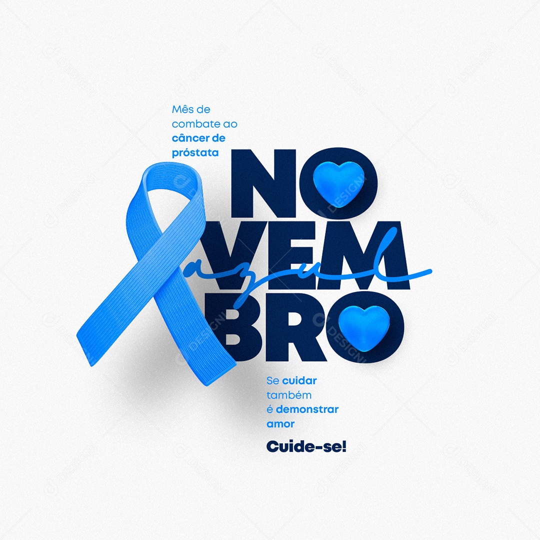 Mês de Combate ao Câncer de Próstata Novembro Azul Social Media PSD Editável