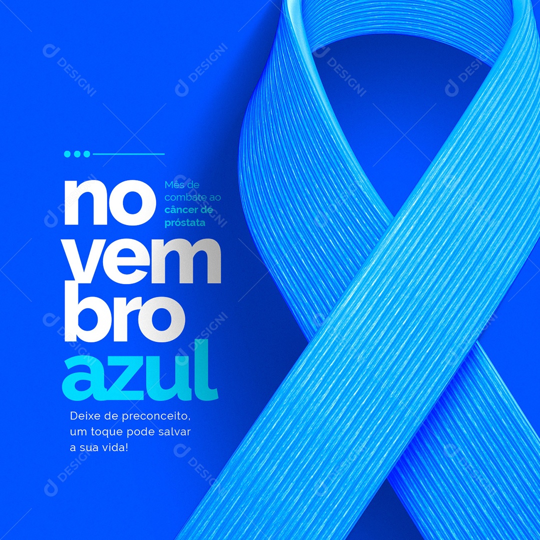 Deixe de Preconceito Novembro Azul Social Media PSD Editável