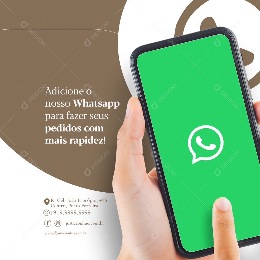 Adicione o Nosso Whatsapp Advocacia Social Media PSD Editável