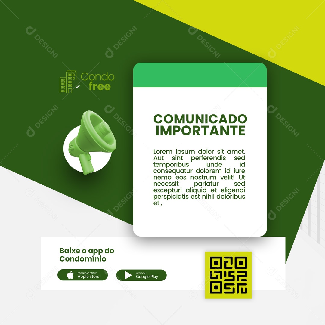 Comunicado Importante Condomínio Social Media PSD Editável