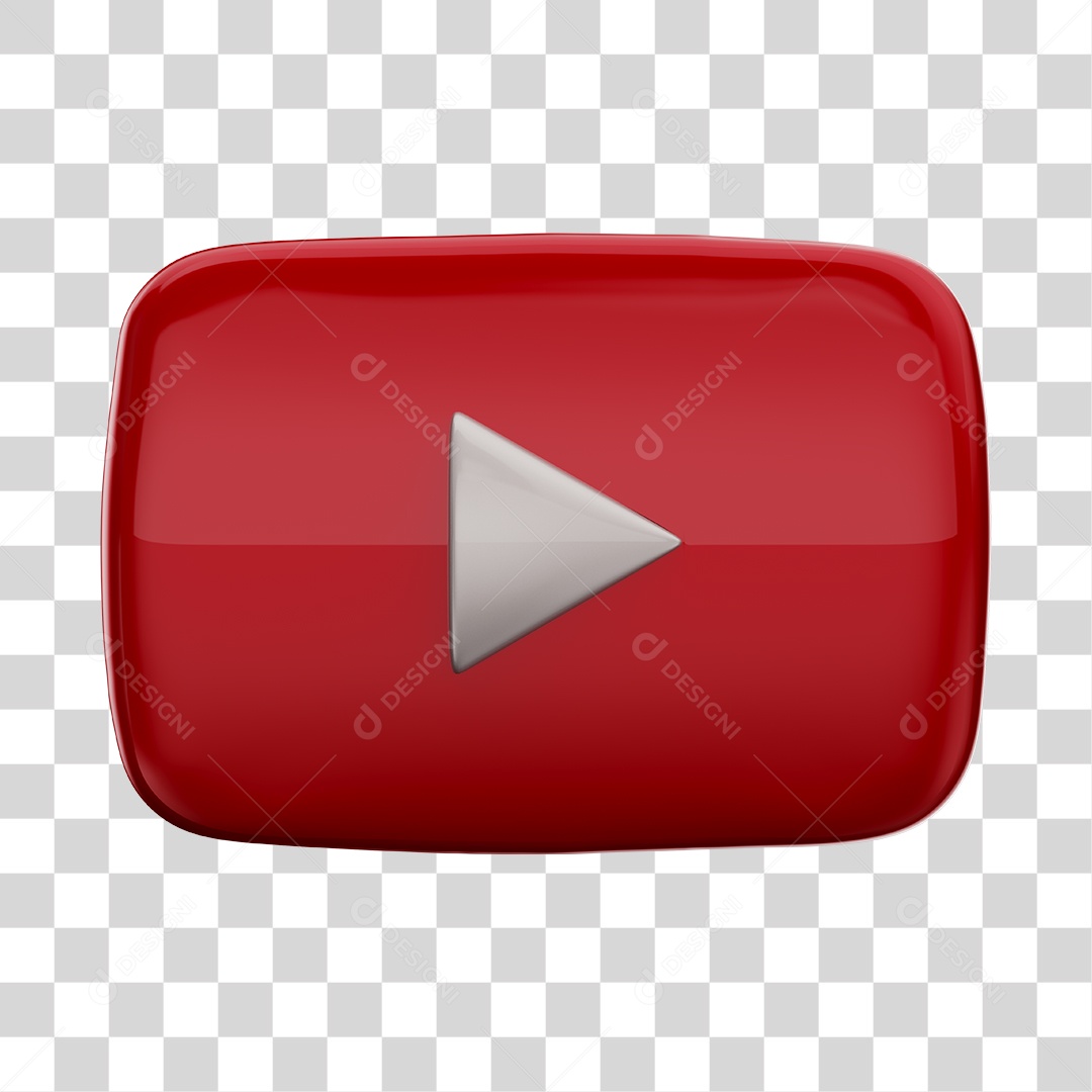 Logo Youtube 3D PNG Transparent