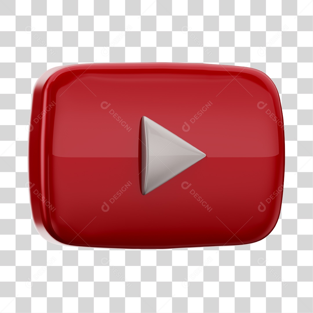 3D YouTube icon design on transparent background PNG | Icon design,  Transparent background, Transparent