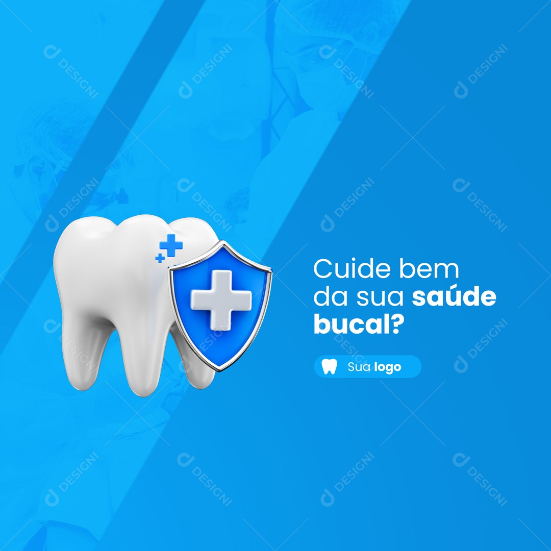 Consultório Odontológicos Dentista Cuide bem da sua Saúde Bucal Social Media PSD Editável