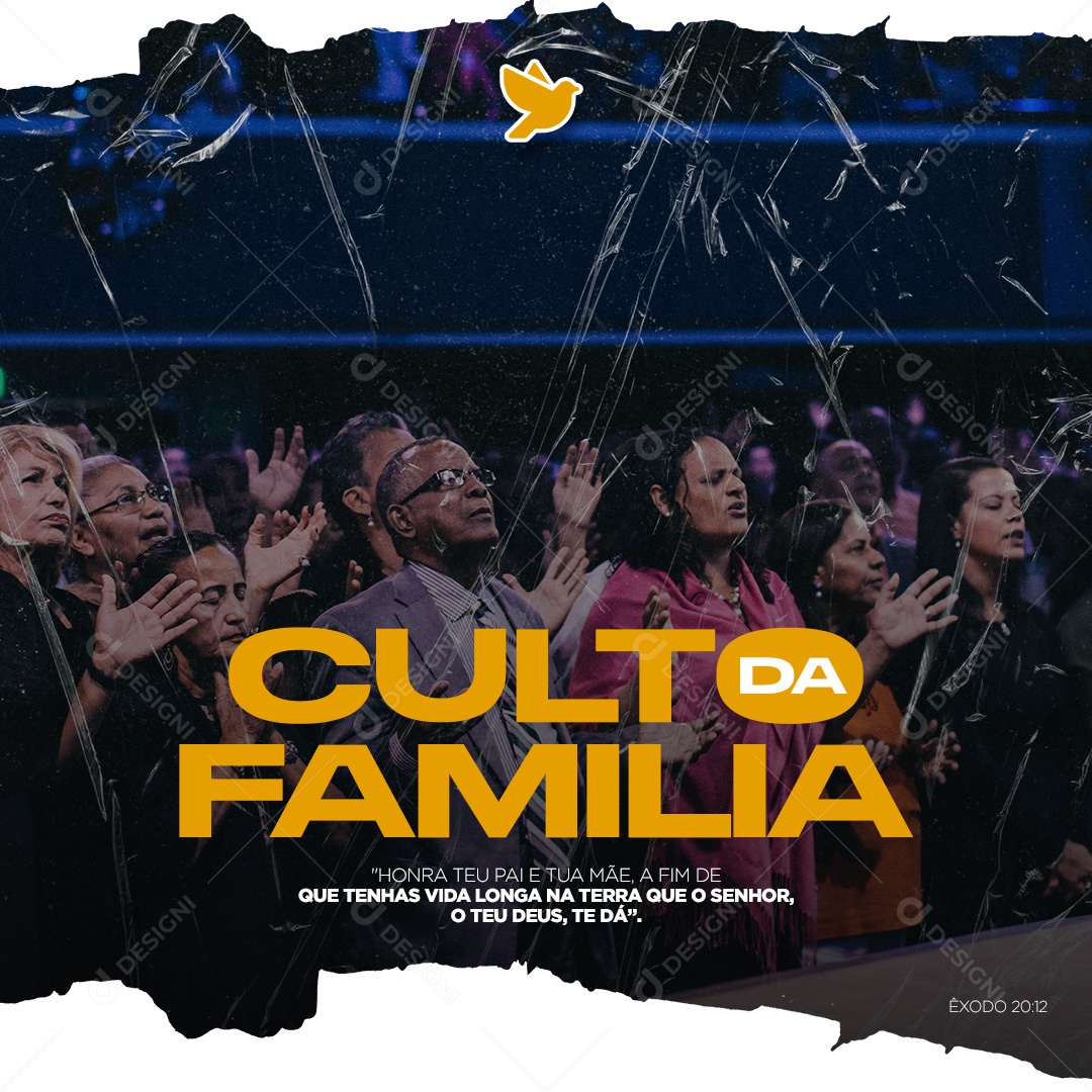 Culto da Família Gospel Social Media PSD Editável