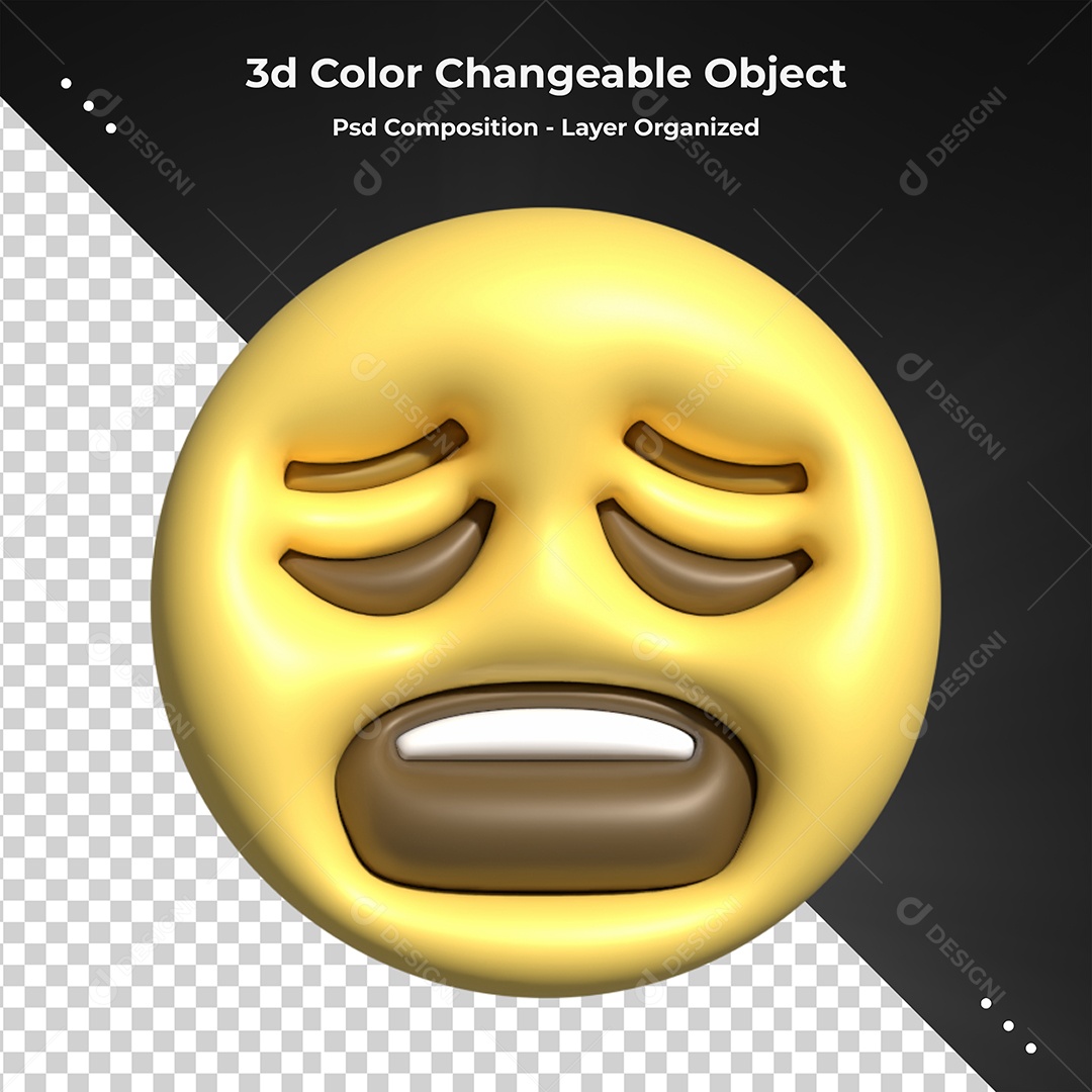 Emoji Desesperado Elemento D para Composição PSD download Designi