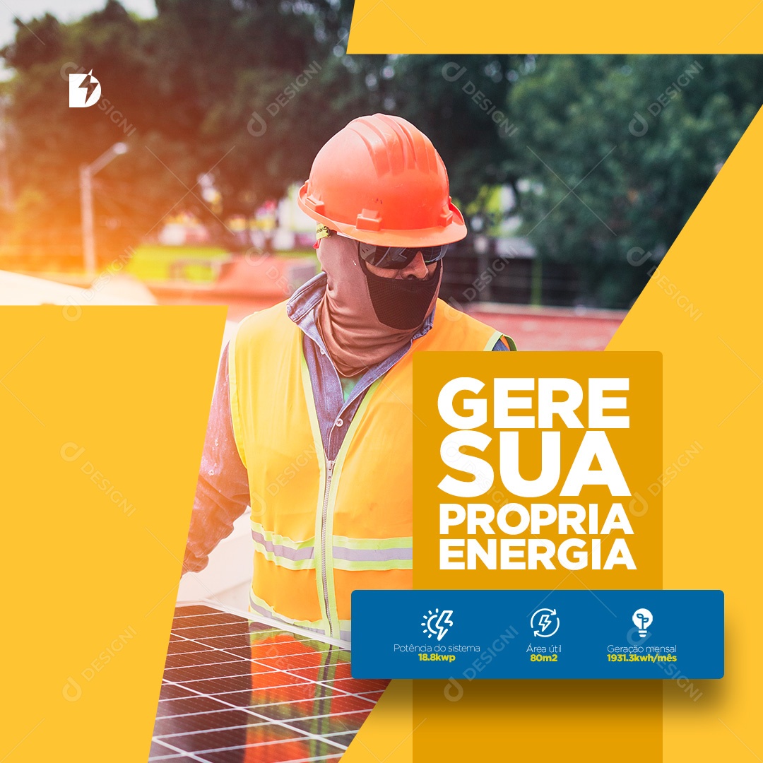 Energia Solar Gere sua Própria Energia Social Media PSD Editável