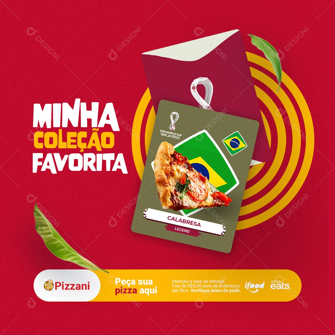 Social Media Pizzaria Minha Coleção Favorita PSD Editável