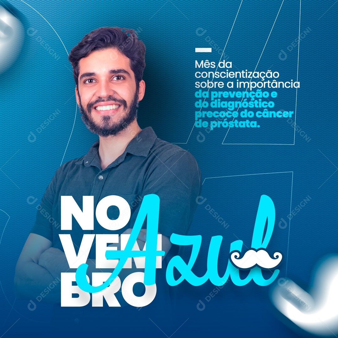 Novembro Azul Mês de Combate ao Câncer de Próstata Social Media PSD Editável