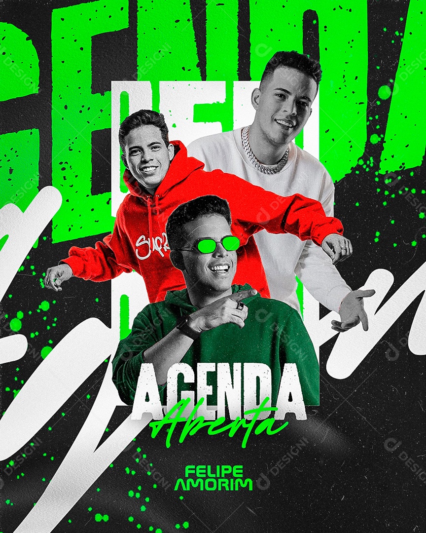 Open Agenda Felipe Amorim Flyer Social Media Editable PSD