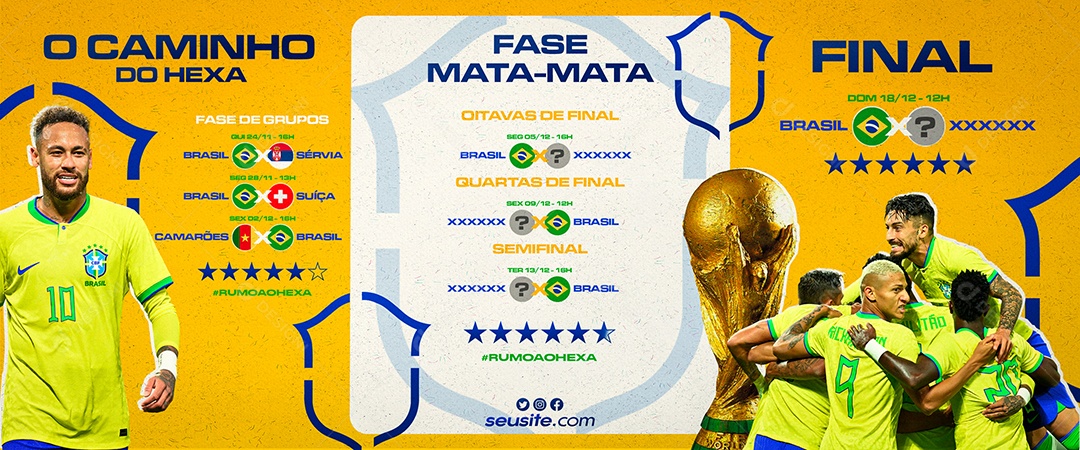 Flyer Copa do Mundo Hoje Tem Fase de Grupos Brasil Social Media PSD  Editável [download] - Designi