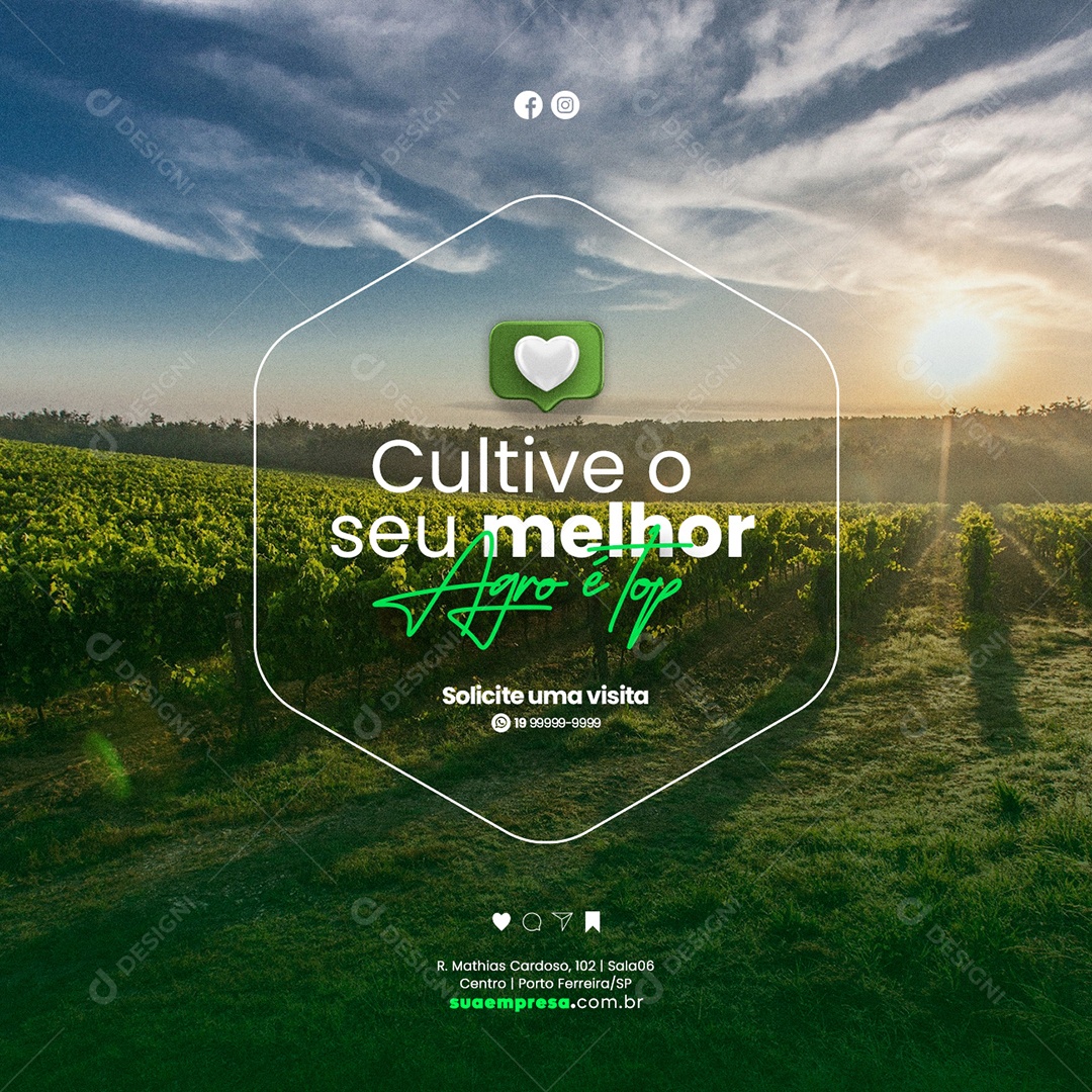 Cultive o Seu Melhor Agro é Top Agronegócio Social Media PSD Editável