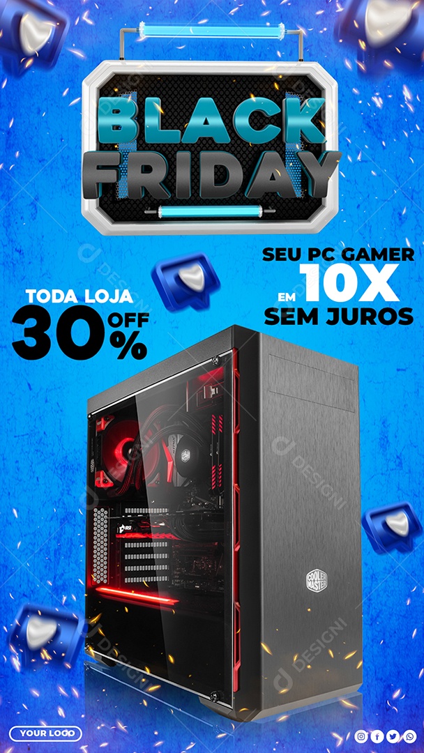 Social Media PC Gamer Com o Melhor Preço Black Friday PSD Editável  [download] - Designi