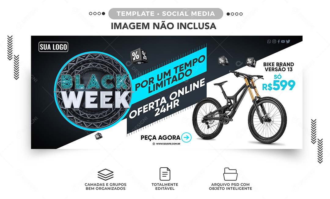 Banner Promoção PS4 1899,00 Black Week Loja de Eletrônicos Social