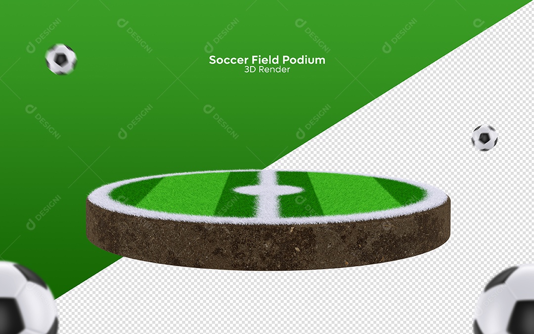 Campo de Futebol 3D Elemento para Composição PSD [download] - Designi