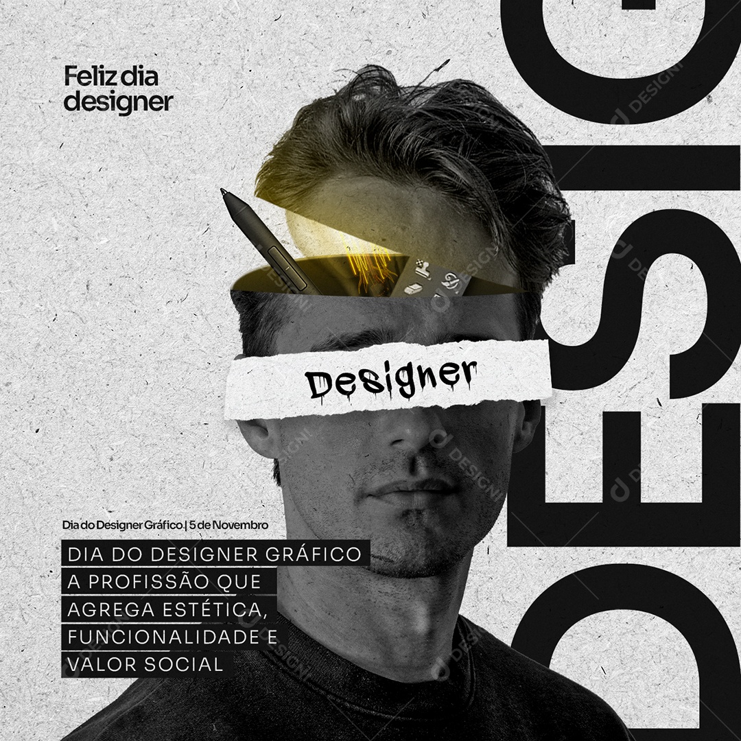 Social Media Feliz Dia do Designer Gráfico 05 de Novembro PSD Editável