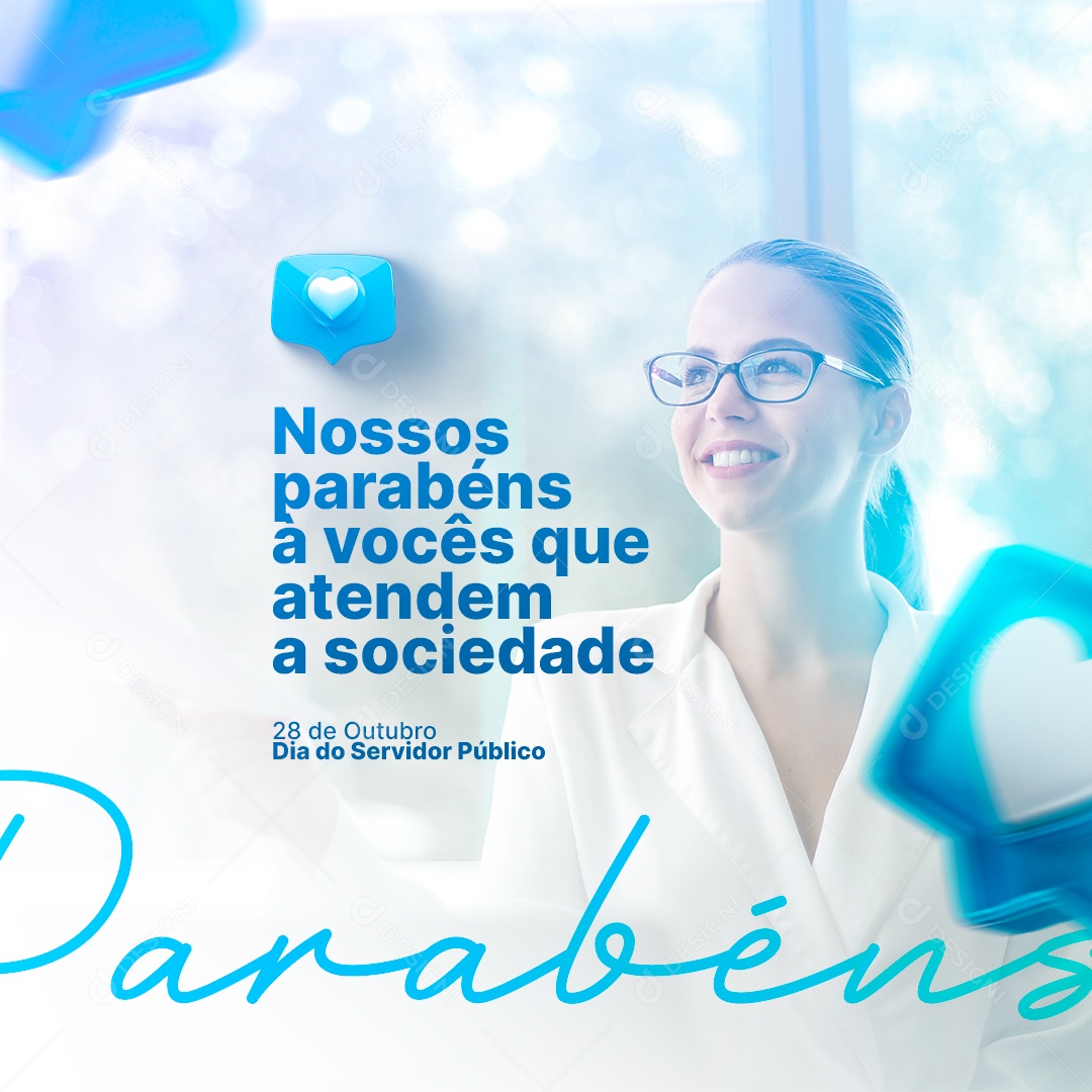 Social Media Dia do Servidor Público 28 de Outubro PSD Editável