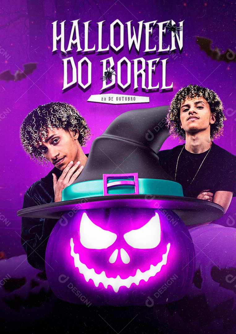 Halloween do Borel DJ Gabriel do Borel Flyer Social Media PSD Editável