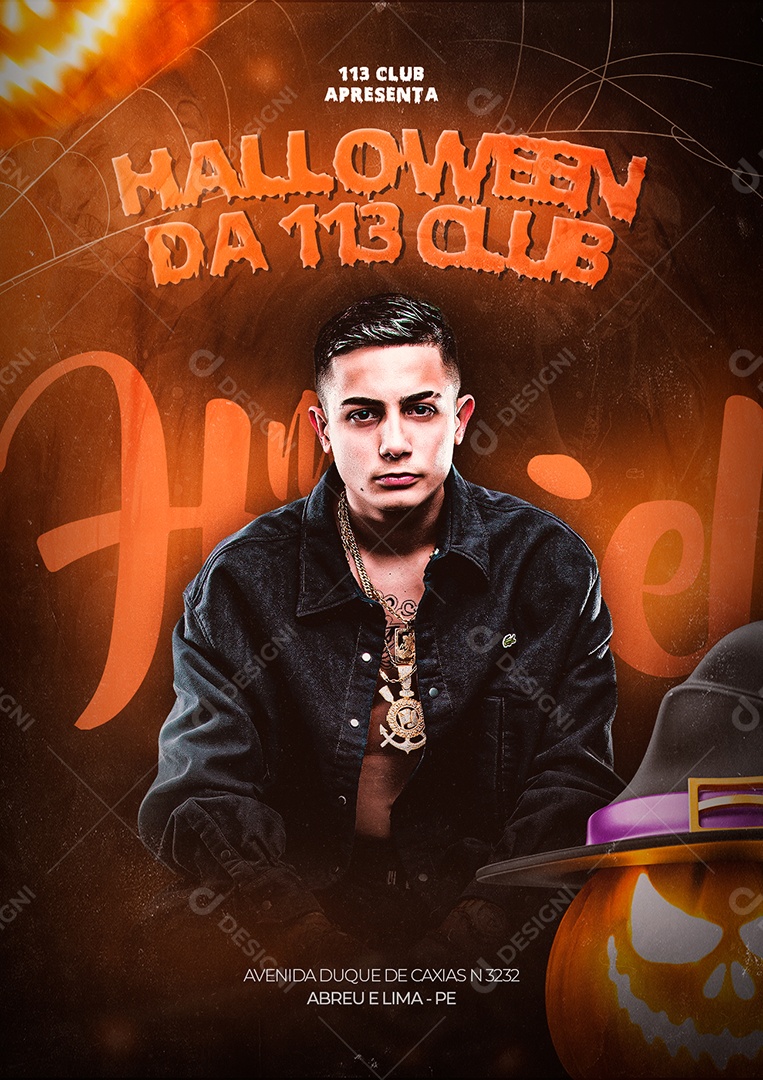 Halloween da 113 Club Mc Hariel Flyer Social Media PSD Editável