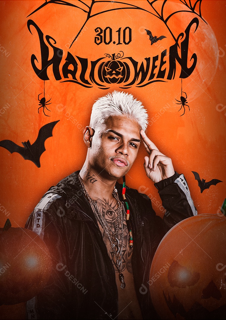 Halloween Mc Cabelinho Flyer Social Media PSD Editável