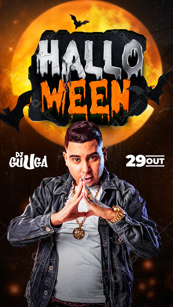 Story Halloween Dj Guuga Flyer Social Media PSD Editável