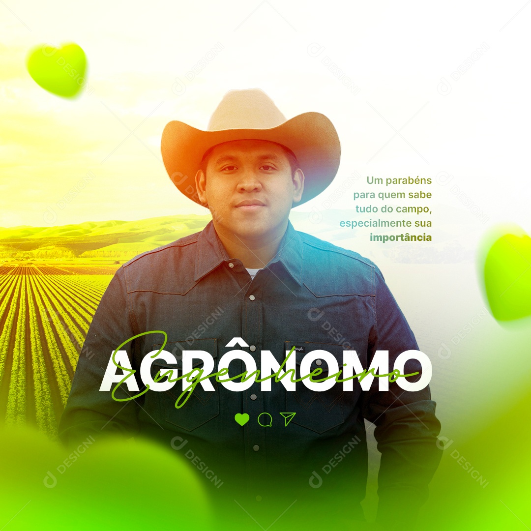 Um Parabéns Dia do Engenheiro Agrônomo Social Media PSD Editável