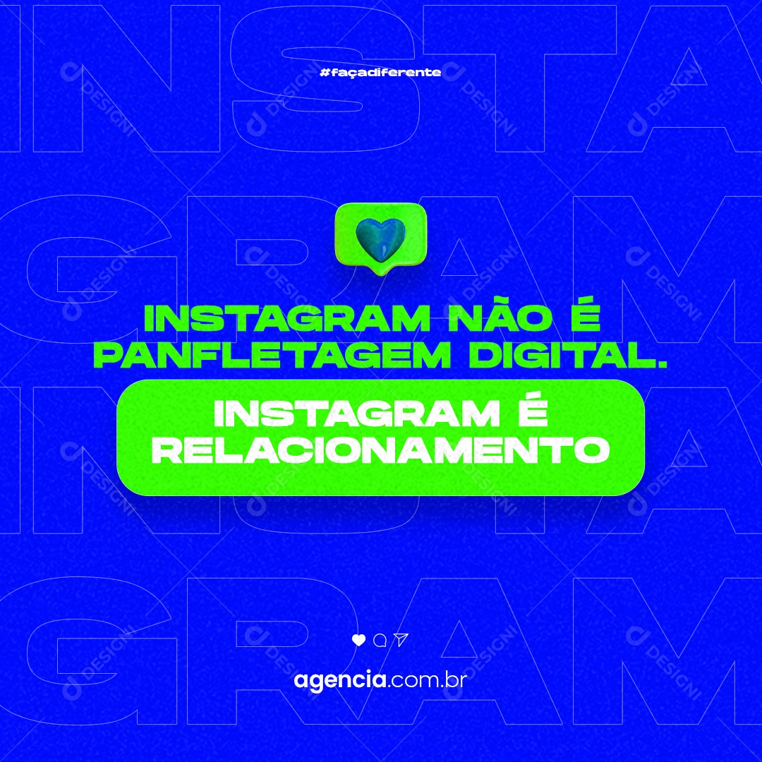 Instagram é Relacionamento Marketing Digital Social Media PSD Editável