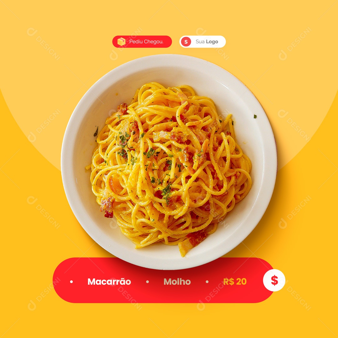 Social Media Massas Macarrão ao Molho PSD Editável